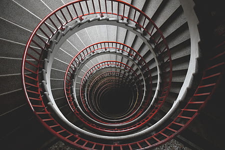 top view photograph of spiral stair thumbnail