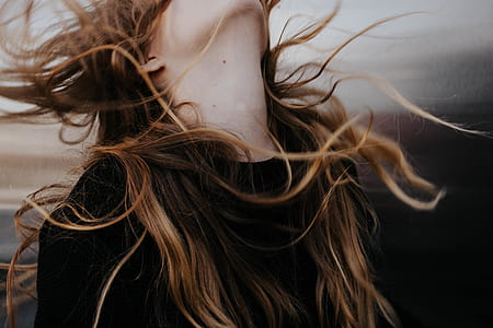 woman wearing black crew-neck t-shirt thumbnail
