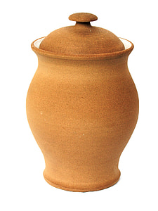brown clay pot with lid thumbnail