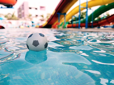 Soccer Ball On Swimming Pool thumbnail