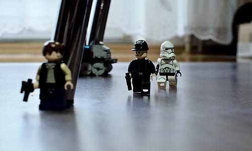 selective focus three minifigs on floor thumbnail