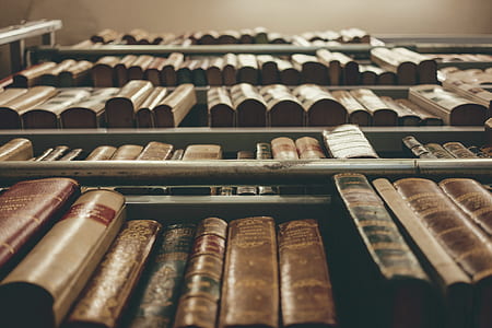 shallow focus photography of books thumbnail