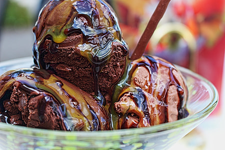 melted ice cream in glass bowl thumbnail