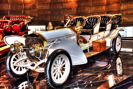 vintage white and gold car thumbnail