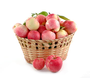 red apples in brown wicker basket thumbnail