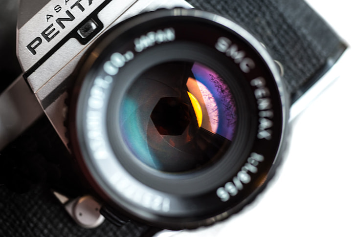 Vintage camera and lens