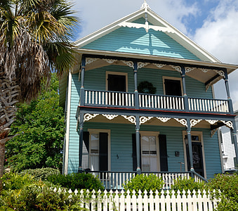 blue and white 2-storey house thumbnail