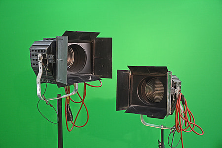 two black spotlights with stands thumbnail