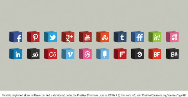 3d cube vector icons set ai file