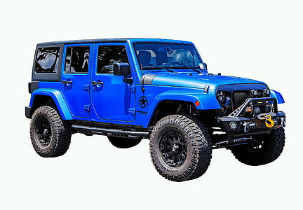 blue and black Jeep Wrangler SUV thumbnail