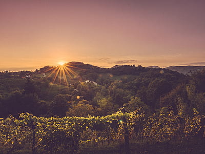 dawn, landscape, mountains, nature thumbnail