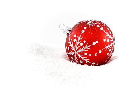 red bauble on white snow thumbnail
