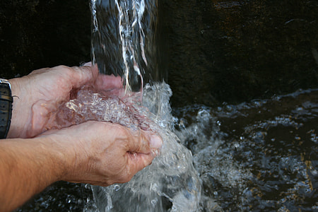 person's hands on flowing water thumbnail