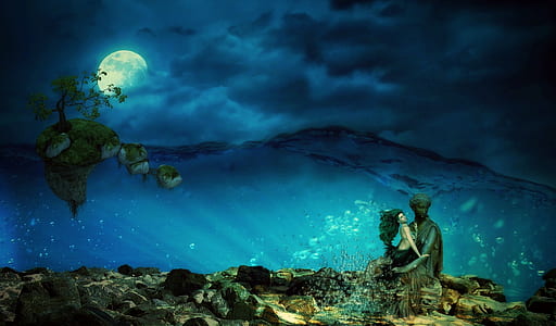 painting of mermaid under the sea thumbnail