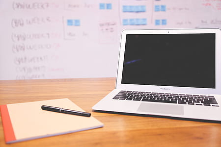 apple, desk, laptop, pen thumbnail
