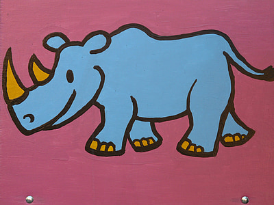 blue rhinoceros illustration thumbnail