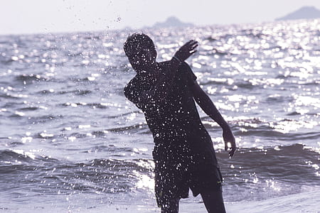 sea, person, beach, water thumbnail