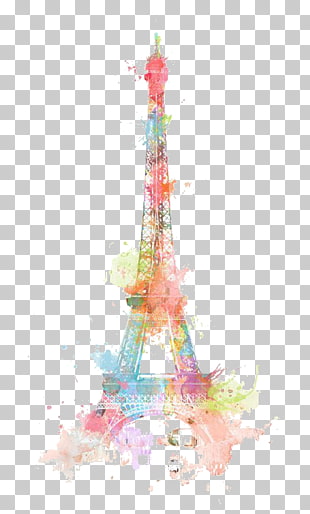 Eiffel Tower Drawing Watercolor painting, Retro,lovely,Eiffel Tower, multicolored Eiffel Tower illustration PNG clipart