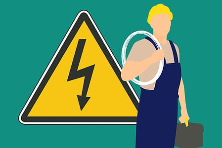 Illustration of working electrician. thumbnail