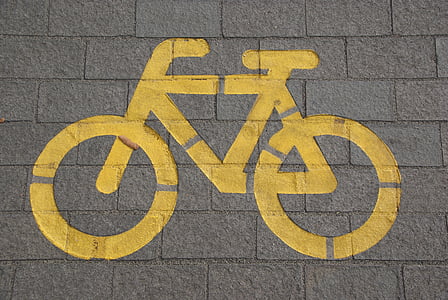yellow bicycle lane signage thumbnail