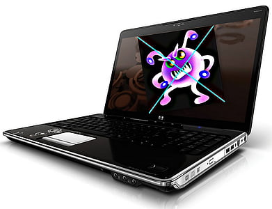 black HP laptop computer thumbnail