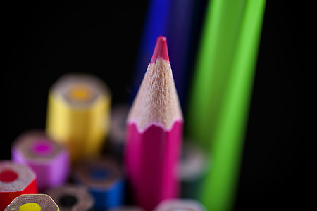 selective focus photo of pink color pencil thumbnail