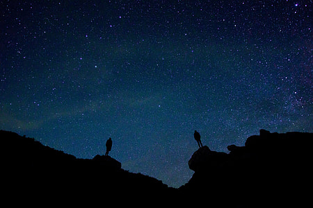 silhouette of two people with starry sky background thumbnail