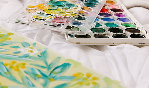 painting palette on white textile thumbnail