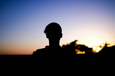 sun, sunset, silhouette, people, man, sky thumbnail