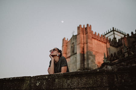 woman looking up at dark sky thumbnail