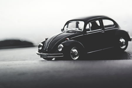 grayscale photo of Volkswagen Beetle coupe thumbnail