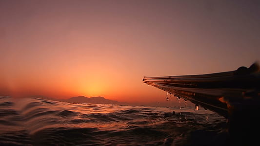 sea wave during sunset thumbnail