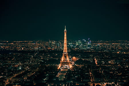 Eiffel Tower in Paris during night time thumbnail