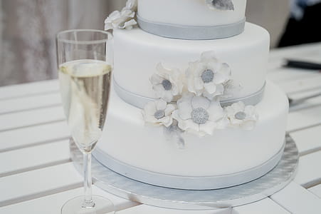 White Fondant Icings And Champagne Flute Glass thumbnail