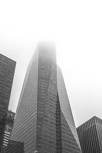 greyscale low-angle photography of high-rise building thumbnail