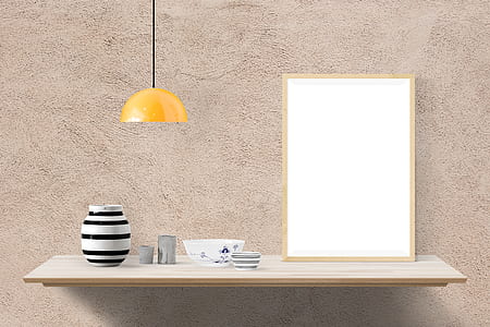 beige wooden floating shelf thumbnail