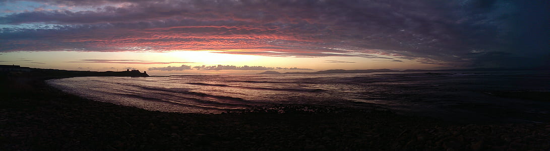 sunrise over the sea in panoramic photography thumbnail