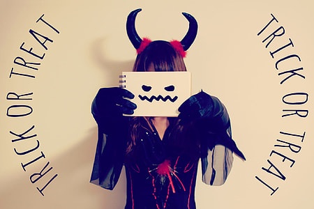woman in halloween horned costume thumbnail