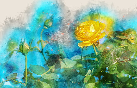 yellow rose painting thumbnail