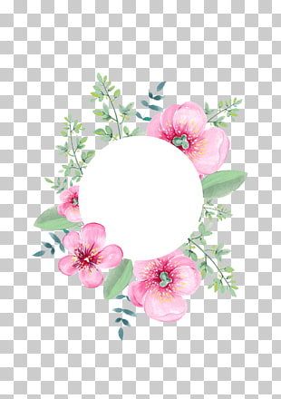 Floral design Flower Wedding invitation Garland Wreath, Hand-painted garlands, white and pink floral PNG clipart