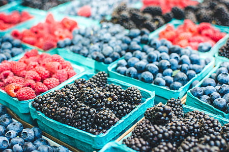 blueberries and raspberries on container lot thumbnail