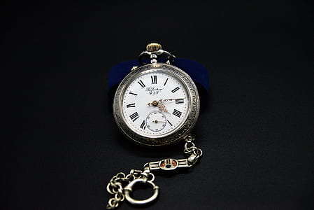 silver-colored pocket watch displaying 4:16 time thumbnail