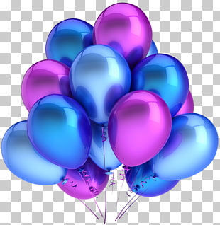 Balloon , Transparent Blue and Pink Balloons , blue and purple balloons PNG clipart