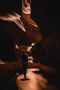 woman walking on Antelope Canyons in Arizona thumbnail