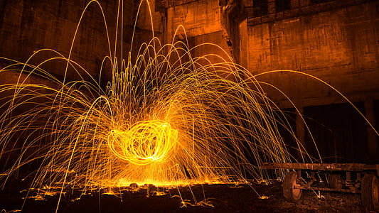timelapse photography of welding sparks thumbnail
