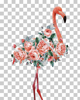 Flamingo Women and Birds Art Canvas print Printmaking, Watercolor flamingo, pink flamingo illustration PNG clipart