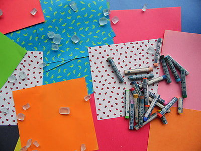photo of assorted color crayons and papers thumbnail