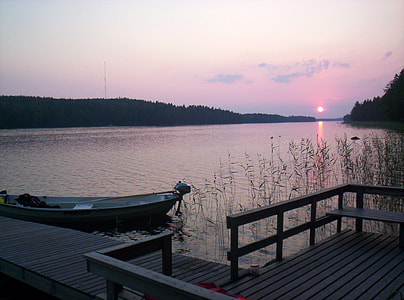 Purple Sunset over Lake Keitele in Aanekoski, Finland thumbnail