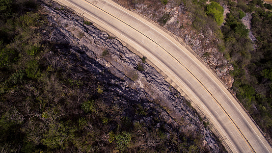 bird's eye view photography of road thumbnail