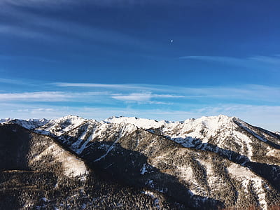 bird's eye photo of mountain with snow thumbnail